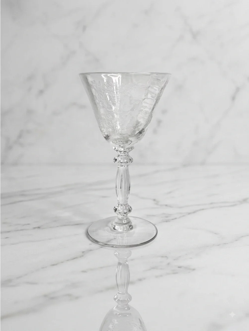 Fostoria Glass Chintz Crystal Wine Glass